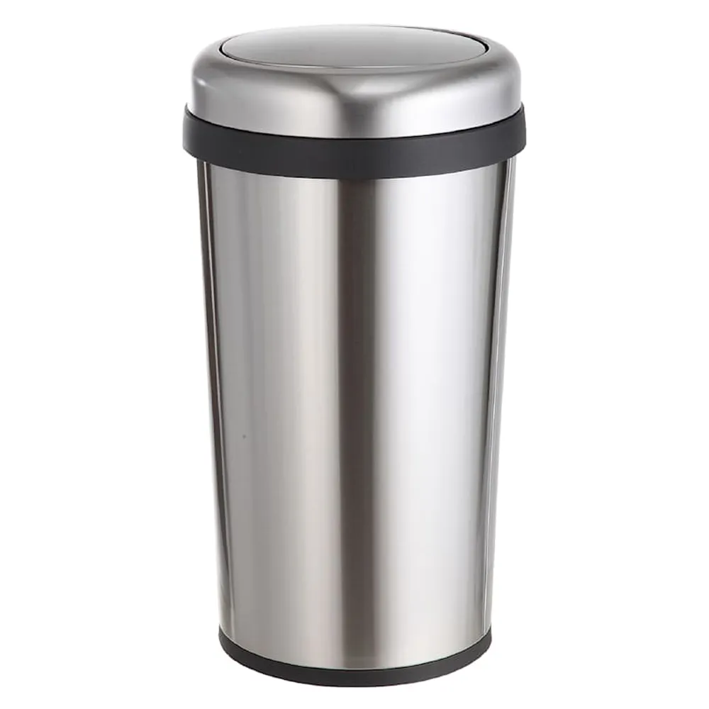 Simple Human Semi-Round Stainless Steel Step Trash Can with Bonus Step Can,  45l