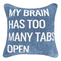 Smart Restart Brain Has Too Many Tabs Throw Pillow, 18"