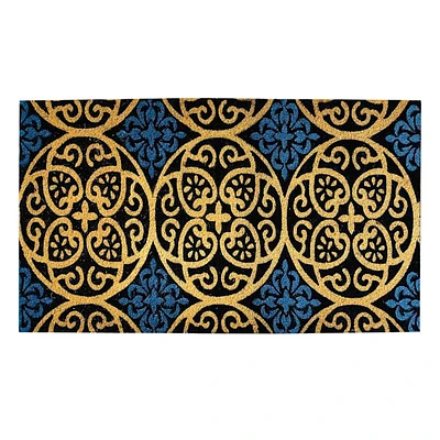 Blue Tile Bleached Coir Mat, 22x47