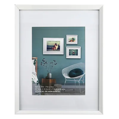 Pick & Mix 16x20 Matted to 11x14 Linear Wall Frame, Black