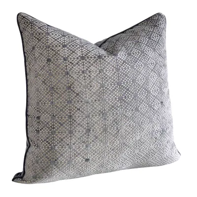 Light Grey Velvet Throw Pillow, 24"