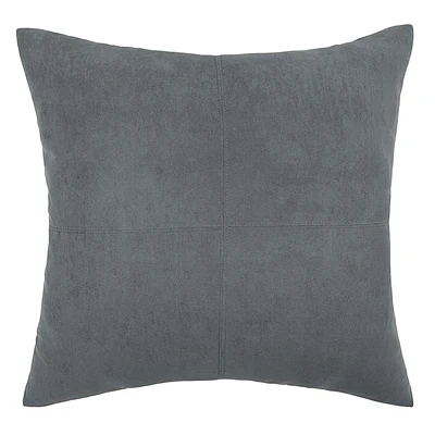 Slate Grey Faux Suede Throw Pillow