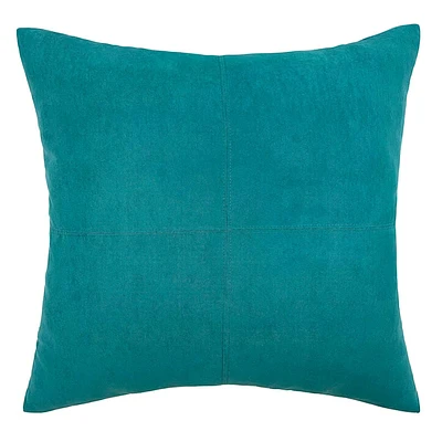 Turquoise Faux Suede Throw Pillow