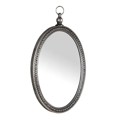 Silver Oval Wall Mirror, 12x24