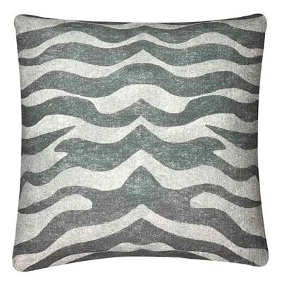 Grey Tiger Print Throw Pillow, 18"