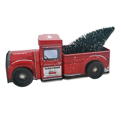 Holiday Farm Truck with Tree Gift Tin