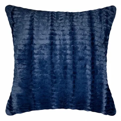 Logan Navy Blue Brush Throw Pillow, 24"