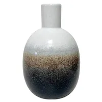 Brown & White Speckled Ceramic Vase, 6"