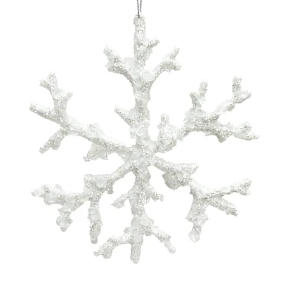 White Snowflake Ornament, 6.29"