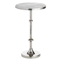 Calvin Silver Metal Accent Table, 22"