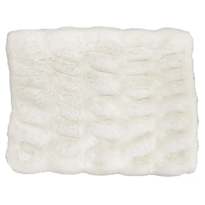 Ruched Faux Fur Throw Blanket, 50x60