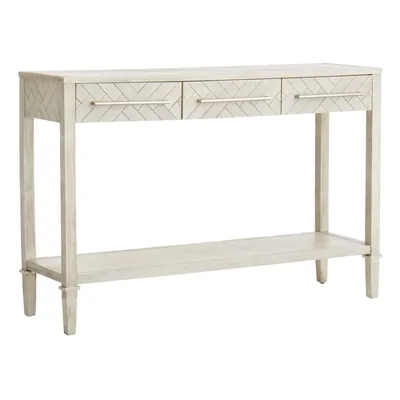 Kate 3-Drawer Parquet Wood Console Table, 48"