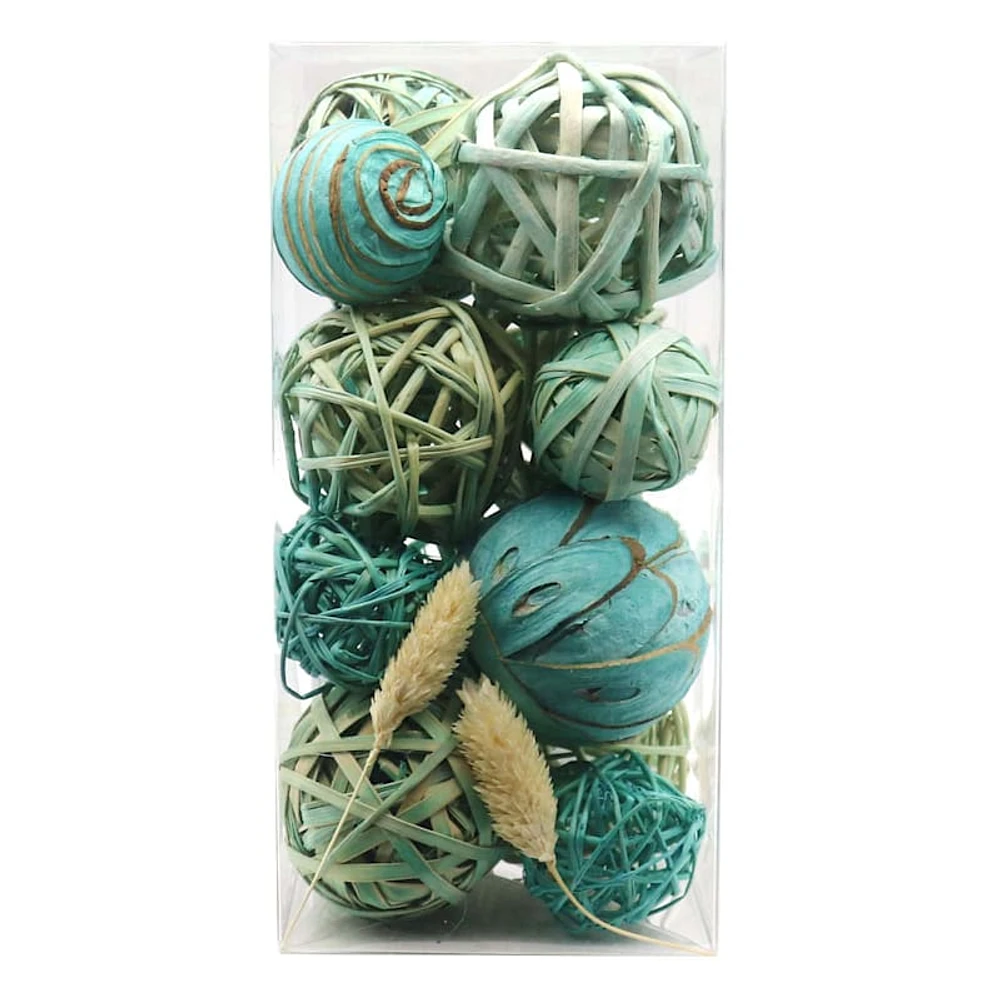 Blue & Green Dried Ball Mix in Acetate Box