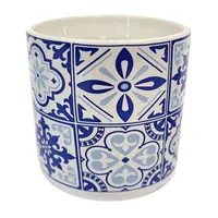 Blue & White Printed Ceramic Citronella Candle