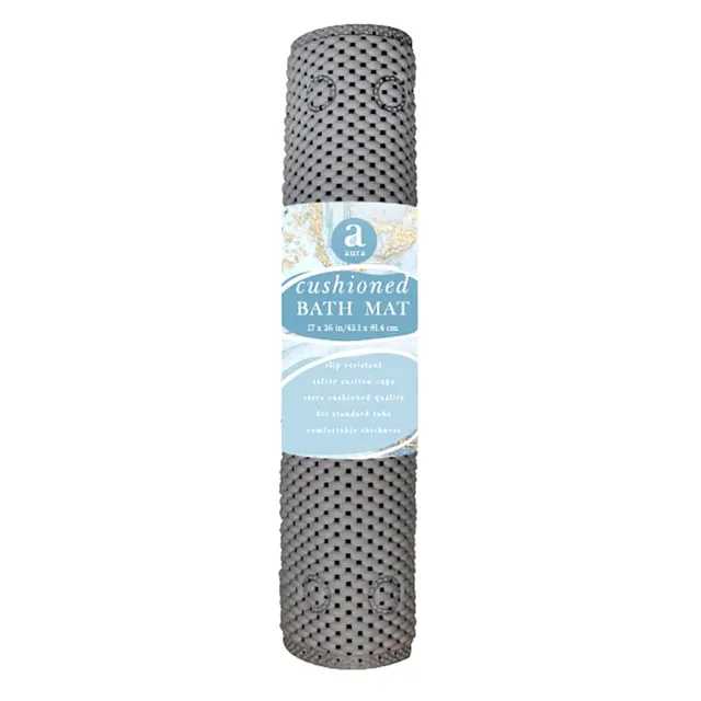 Dark Grey Pearl Plush Memory Foam Bath Mat, 21x34