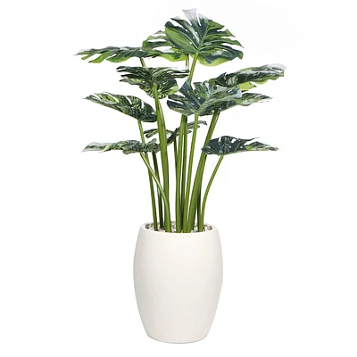 Monstera Plant in Cement Pot, 37.5"