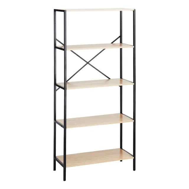 Parkview 5-Tier Metal & Wood Veneer Bookshelf