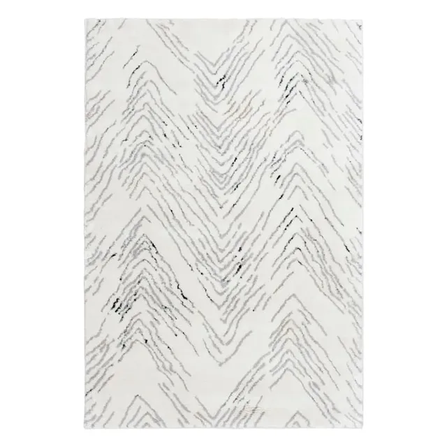 Found & Fable White & Black Chevron Shag Area Rug, 5x7, Sold by at Home