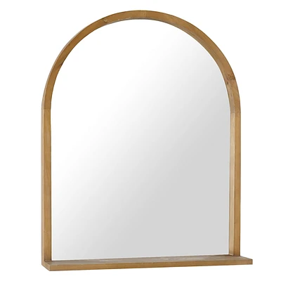 Arched Wooden Wall Mirror