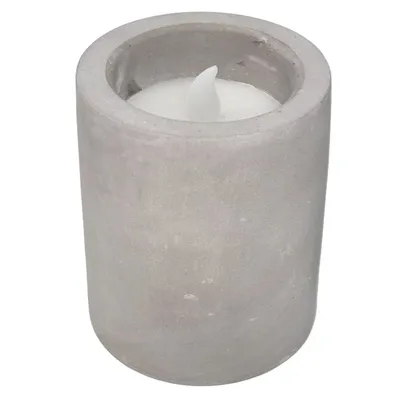 Cement Wax LED Pillar Candle