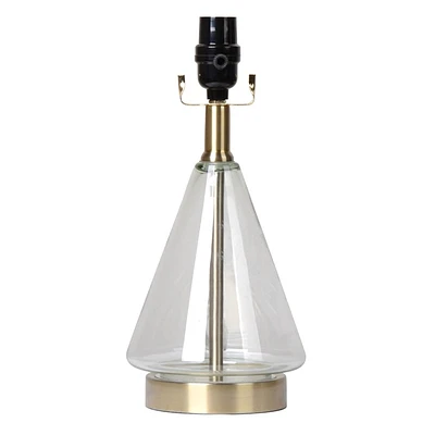 Crosby St. Clear Glass Cone Lamp Base, 13.5"