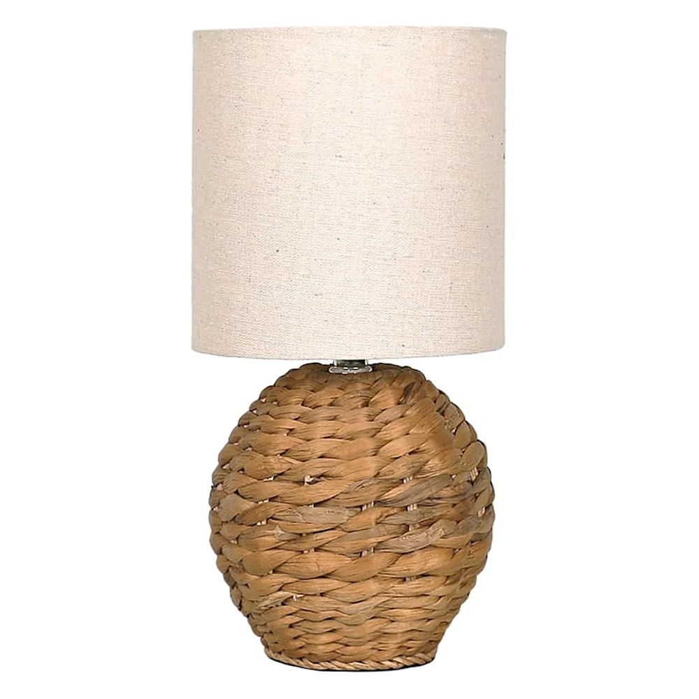 Woven Seagrass Mini Lamp, 13"