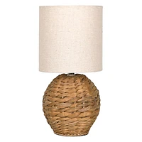 Woven Seagrass Mini Lamp, 13"