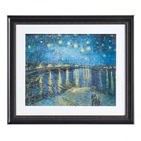 Glass Framed Starry Night over the Rhone Print Wall Art, 27x23