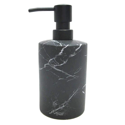 Crosby St. Hudson Black Marble Ceramic Soap Dispenser, 7"