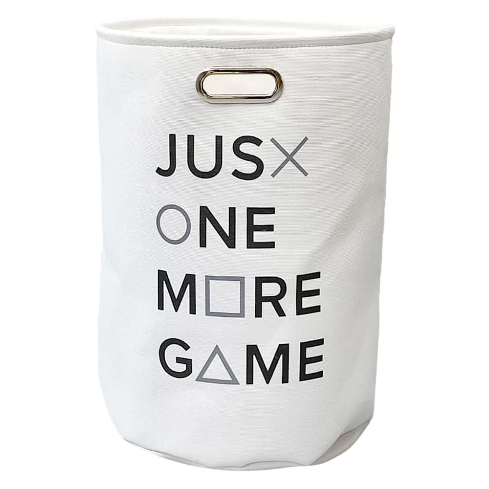 Kids Just One More Game White Laundry Hamper