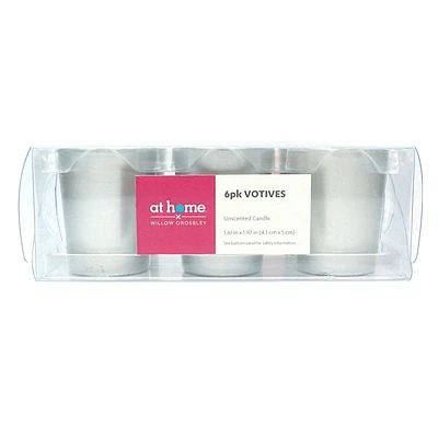 6-Pack Silver Unscented Votive Candles