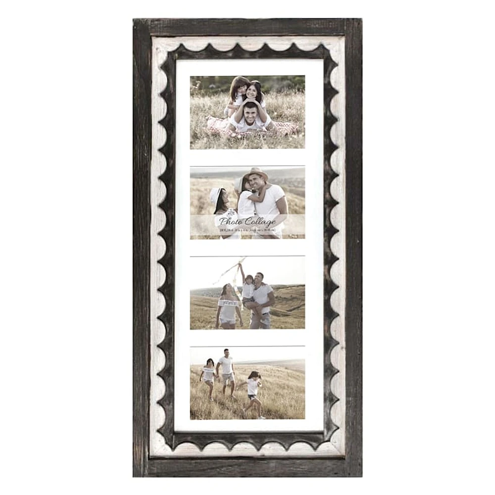 4-Opening Scalloped Collage Frame, 11x22