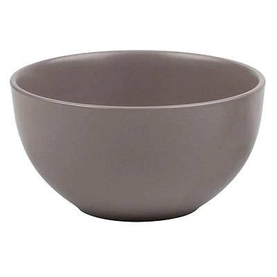 Set of 4 Taupe Stoneware Cereal Bowls, 5.5"