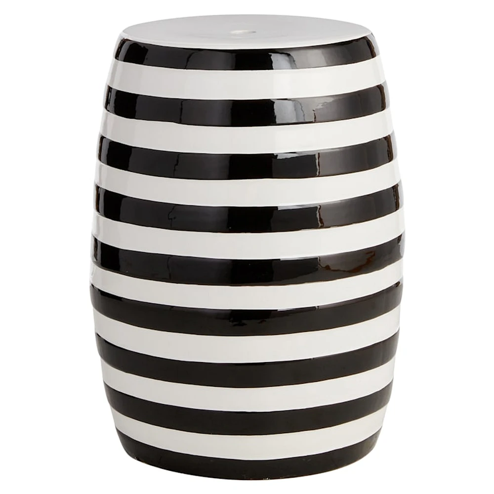 Black & White Striped Plant Stand, 17"