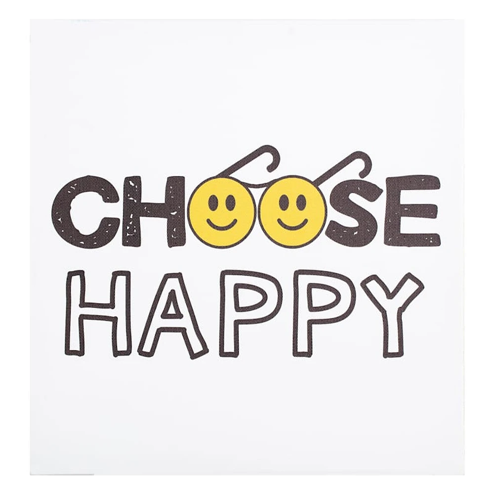 Choose Happy Canvas Wall Art, 12"