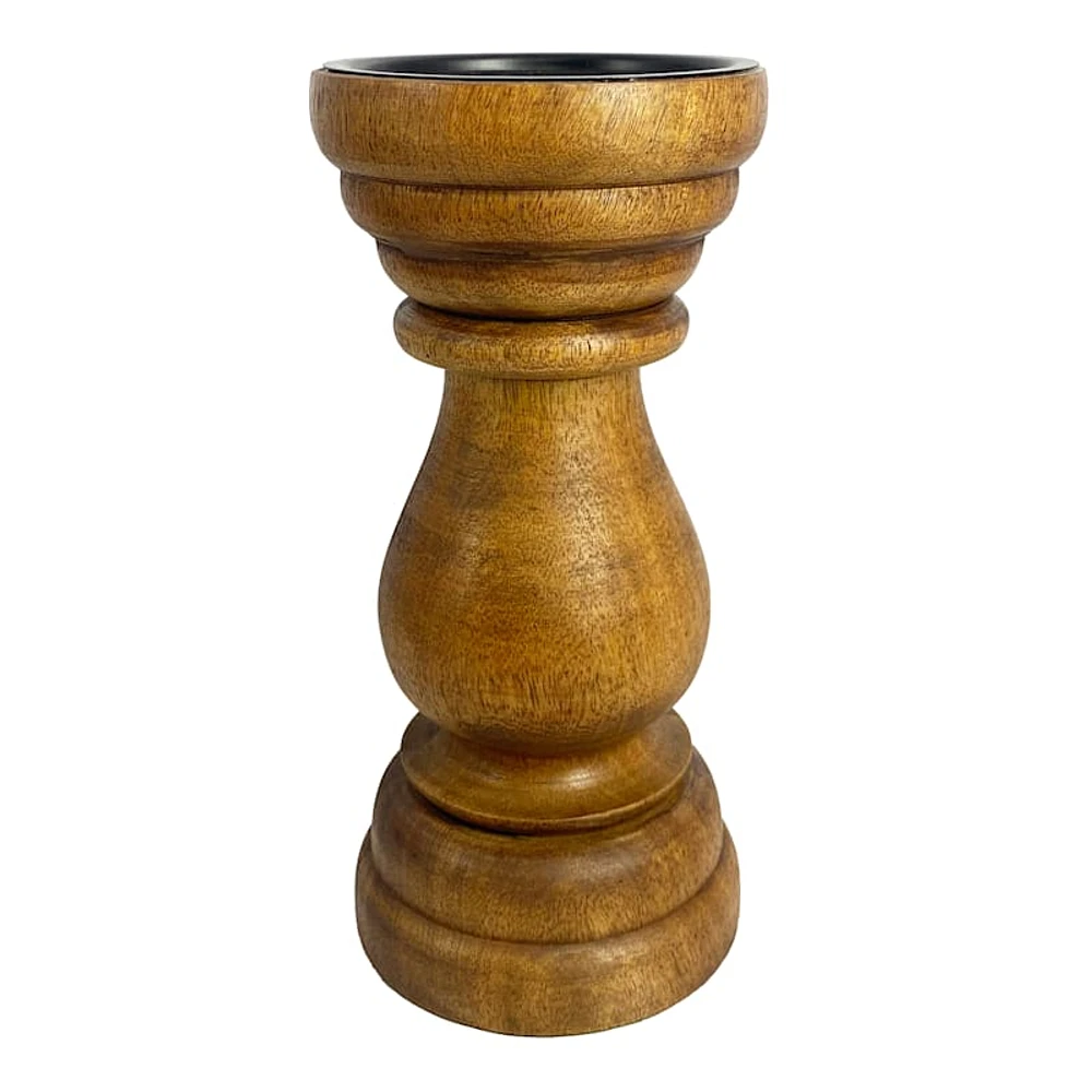 Wooden Pillar Candle Holder