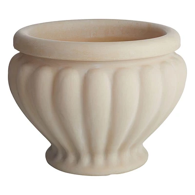 Antique White Fluted Urn Planter, Extra Large