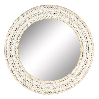 Cotton Rope Round Wall Mirror, 24"