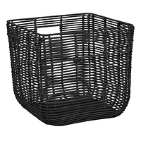 Black Square Rattan Storage Basket