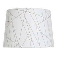 Gold & White Linen Blend Table Lamp Shade, 14x12x10