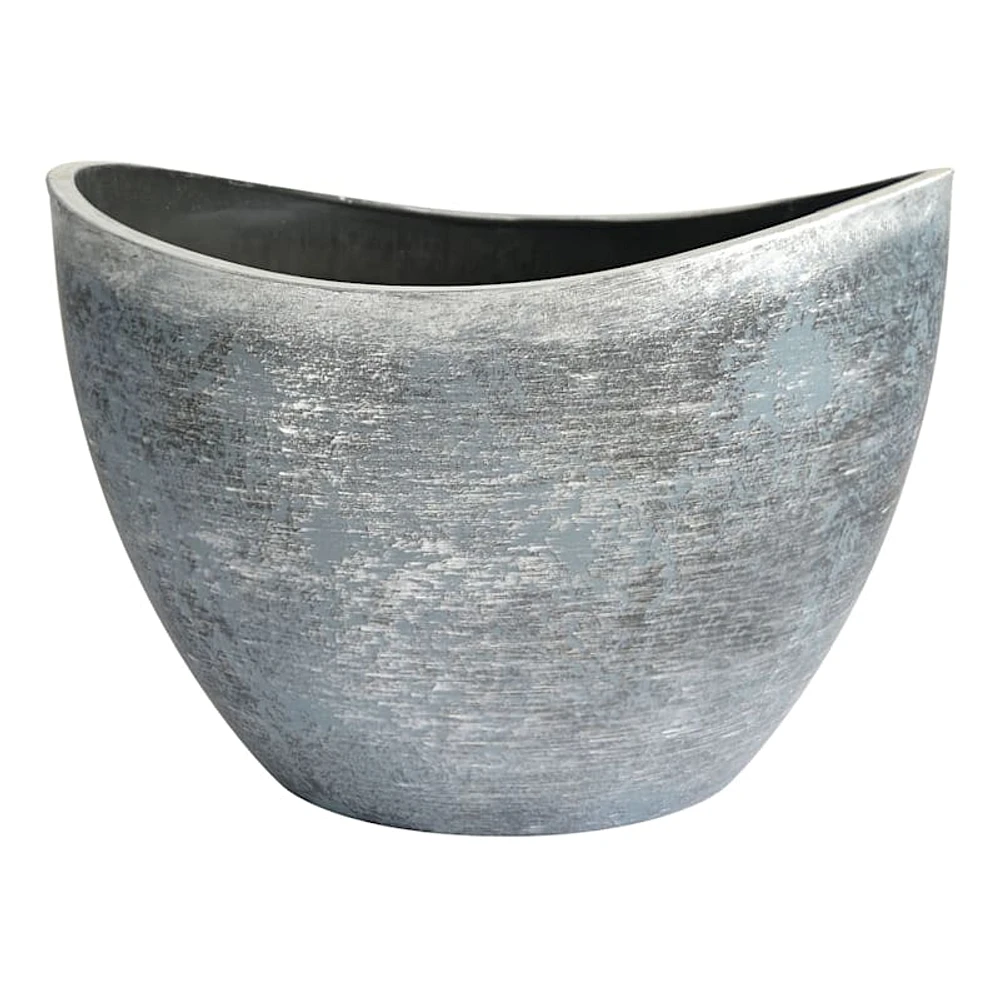 Silver Wave Angled Outdoor Planter, Small