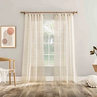 Augusta Linen Sheer Loop Tab Single Curtain Panel, 84"