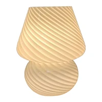 White Glass Mushroom Uplight Lamp, 7"