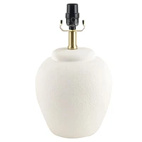 White Textured Ceramic Urn Accent Lamp Base, 14"