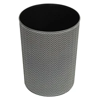 Deco Black Chevron Wastebasket, 18"