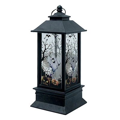 Homespun Halloween Pre-Lit LED Black Halloween Lantern