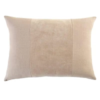 Crosby St. Taupe Cotton Slub & Velvet Throw Pillow