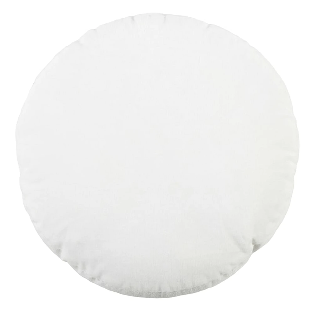 Crosby St. Cotton Slub & Velvet Round Throw Pillow