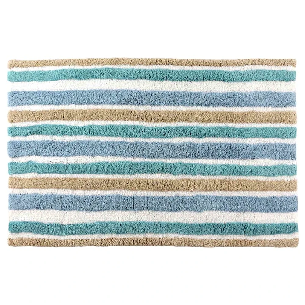 Striped Tufted Cotton Bath Rug