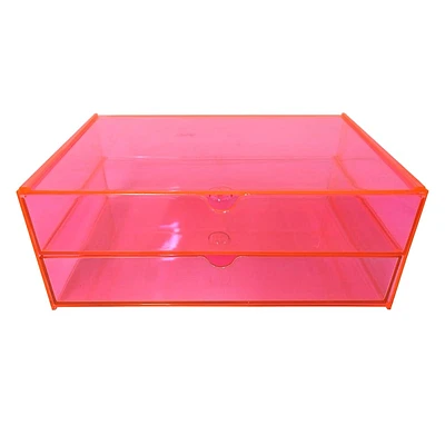 Oh Joy! 2-Drawer Neon Pink Acrylic Organizer